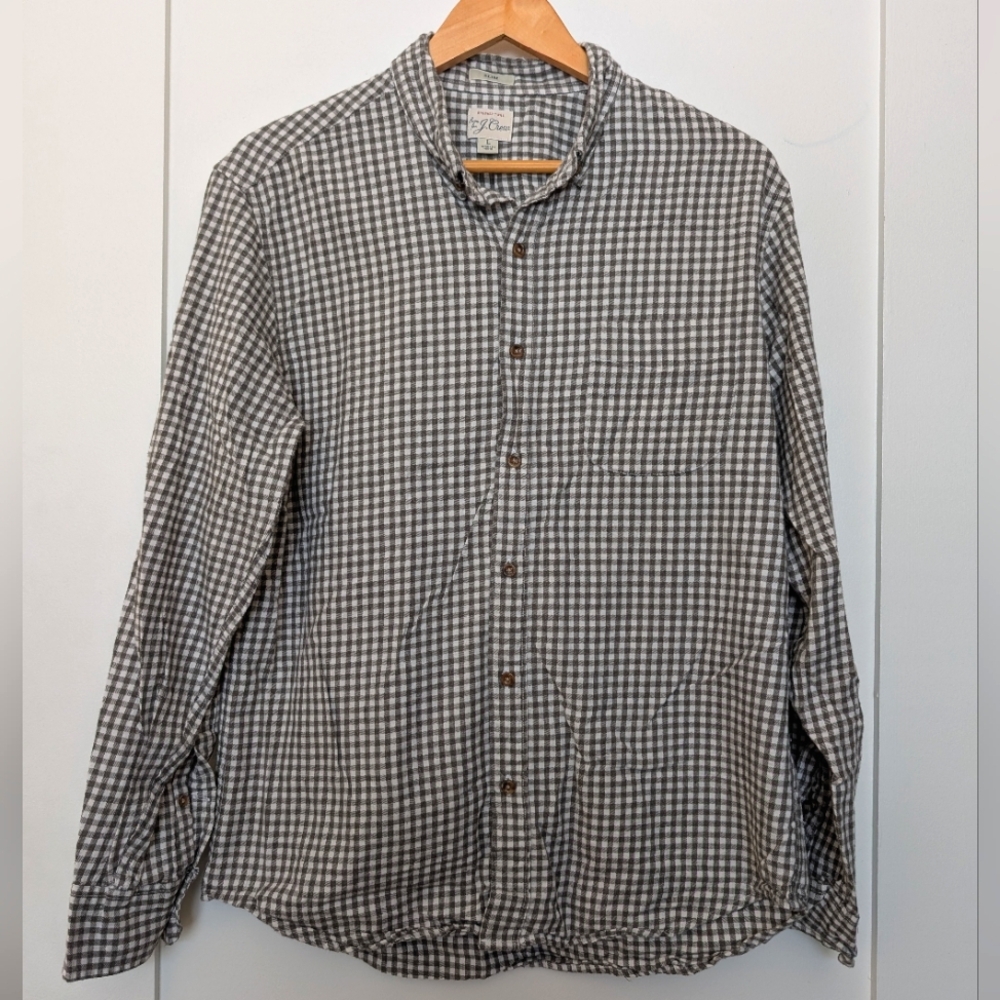 J. Crew Cotton Button-down, grey check